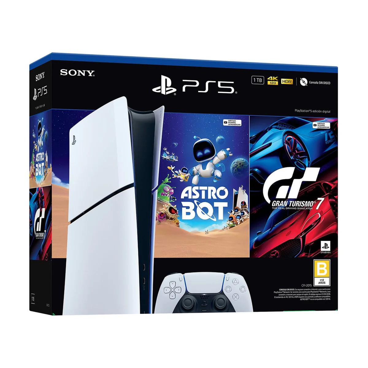 PlayStation 5 Edici&oacute;n Digital 825 GB Bundle Astro Bot + GT7 image number null