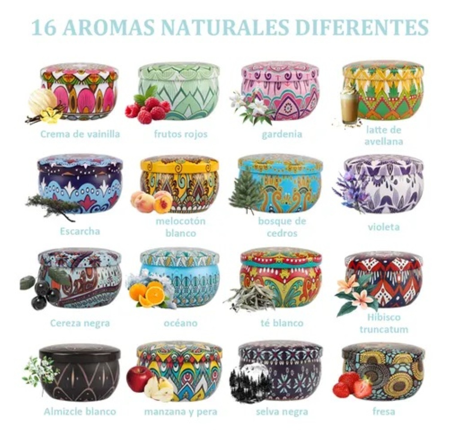 Velas Perfumadas De Cera De Soja 16 Piezas image number null