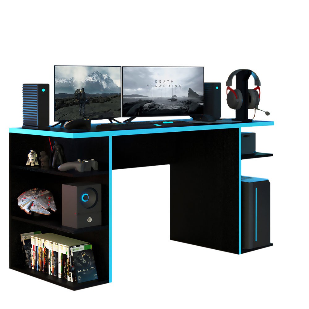 Madesa Escritorio Gamer Para Computador Negro/Azul image number null