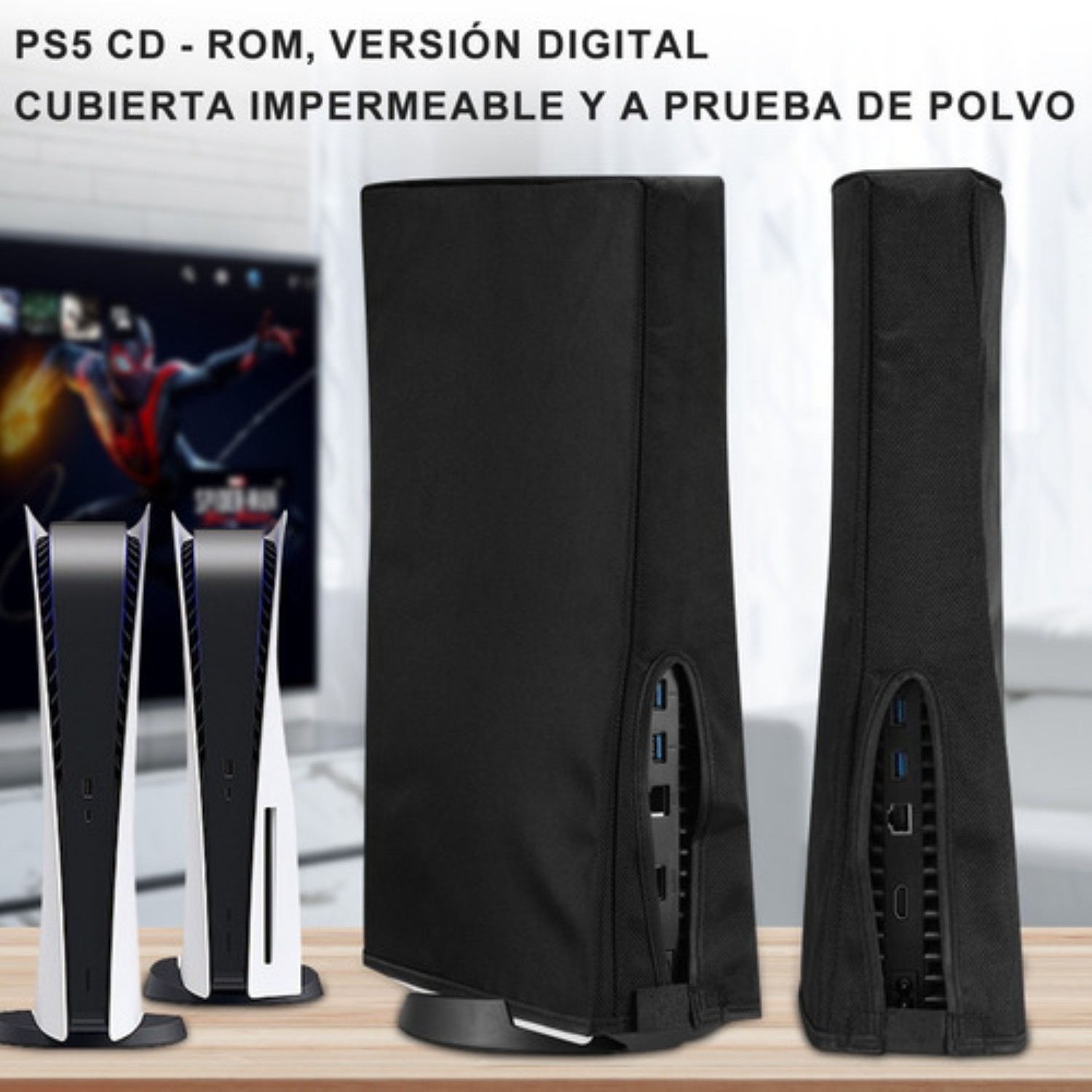Funda Resistente Al Polvo Y El Agua Para Play Station 5 Negro image number null