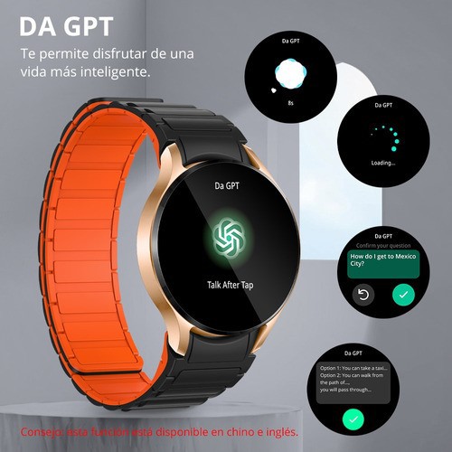 Colmi I28 Ultra Ai Smartwatch Amoled Reloj Inteligente Call negro naranja dorado image number null