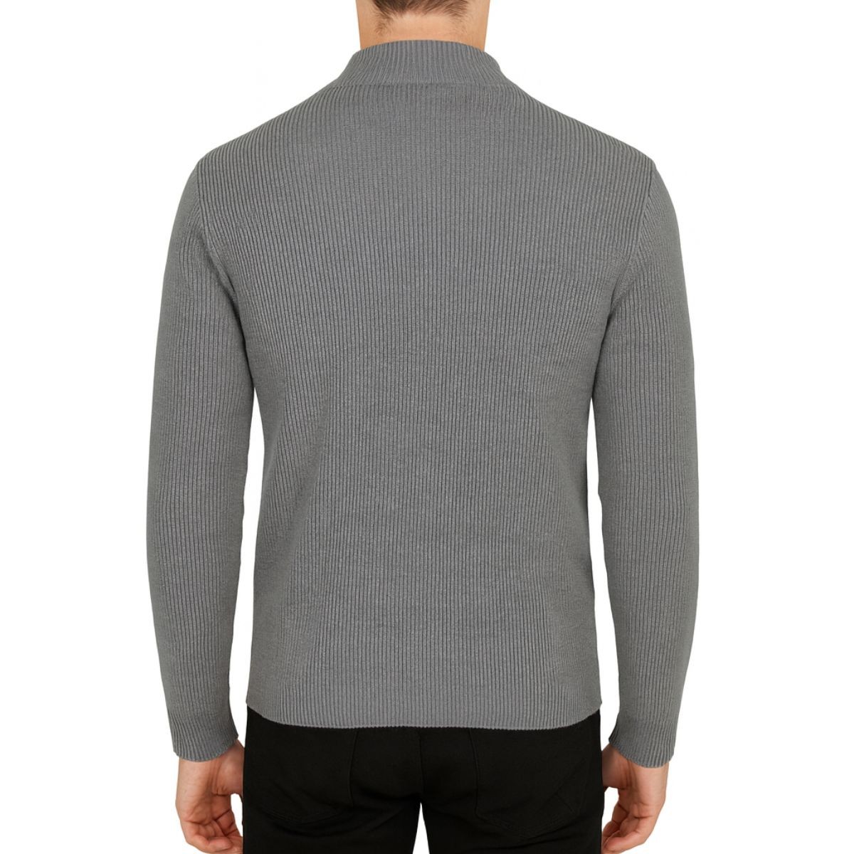 Su&eacute;ter Tejido Cuello Alto Color Gris Con Botones Para Hombre CHB Chili Beans Clothing Co. image number null