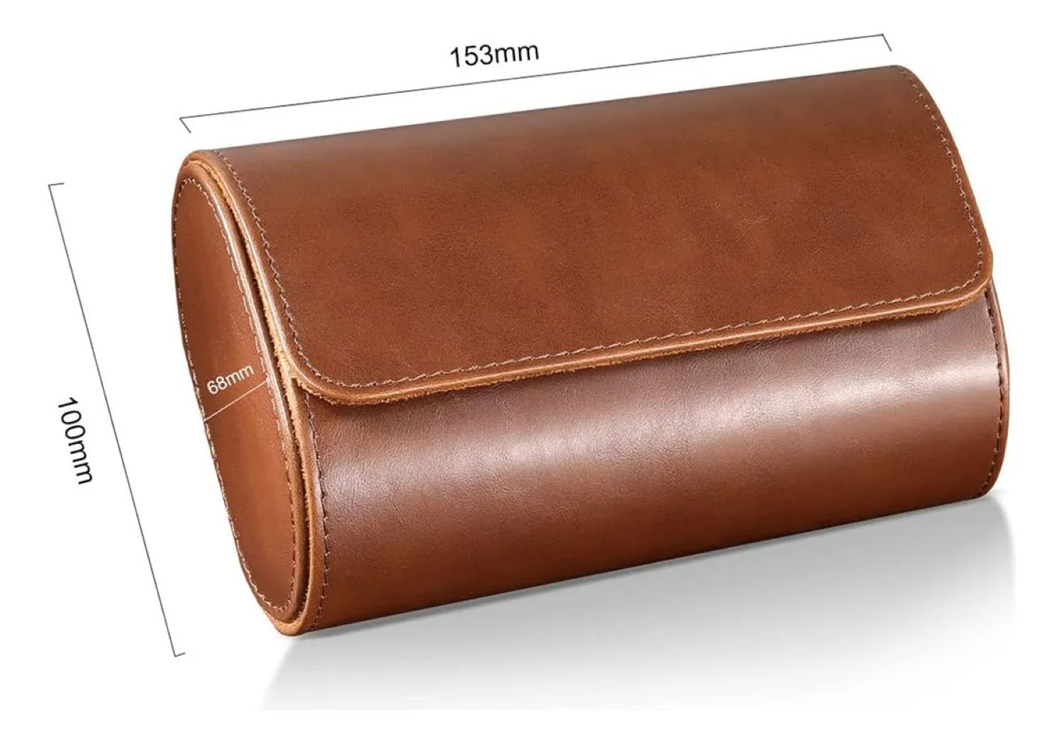 Estuche Cuero De Almacenamiento Para 2 Relojes Cafe Oscuro image number null
