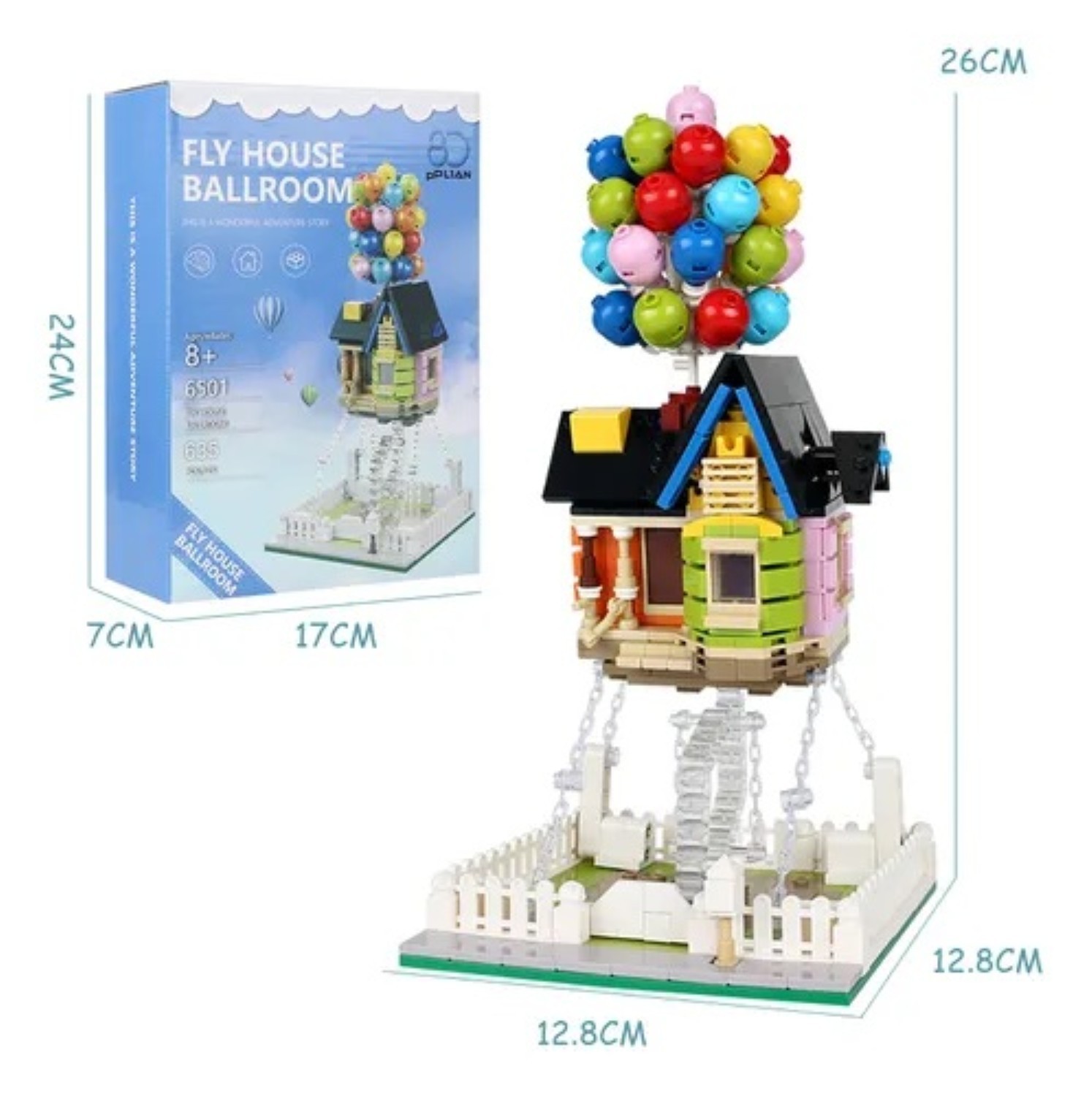 Bloques construcci&oacute;n Casa Globos 635 pz Colores image number null
