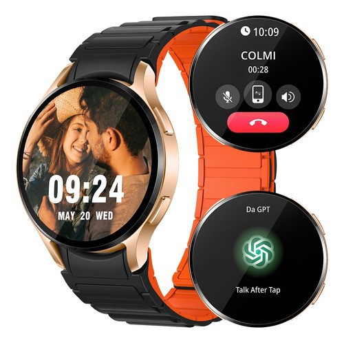 Colmi I28 Ultra Ai Smartwatch Amoled Reloj Inteligente Call negro naranja dorado image number null