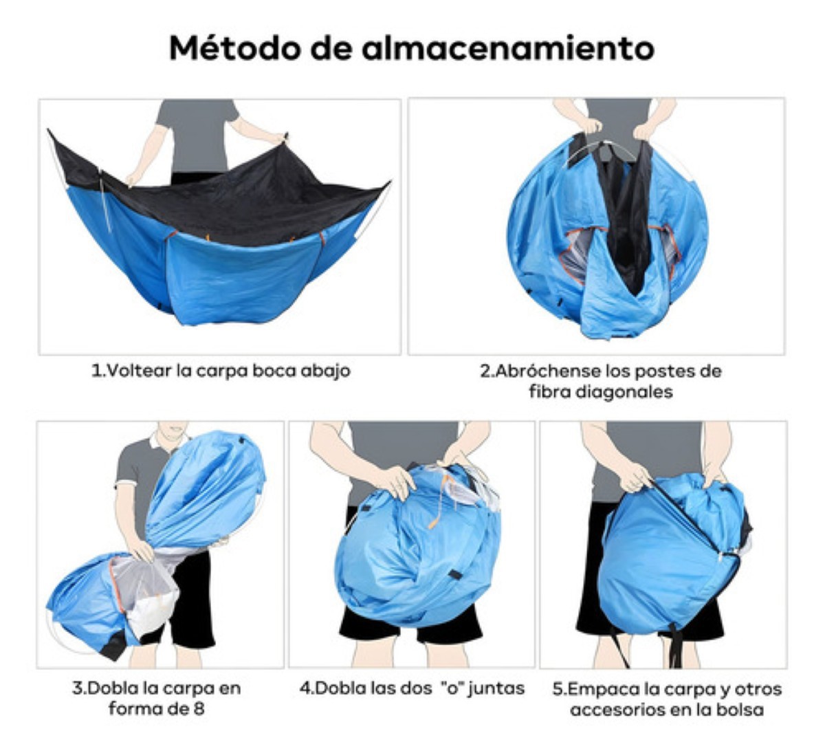 "Tienda Casa Campa&ntilde;a Exterior Camping Pop Up 2 Persona 2*1.4m Azul " image number null