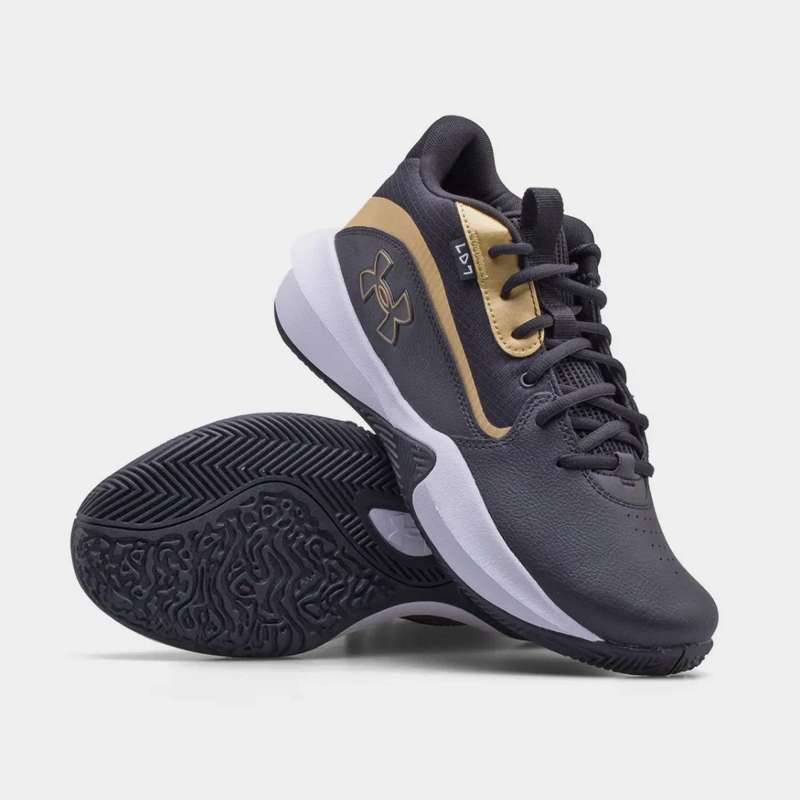Tenis Under Armour Lockdown Negro Dorado Original Para Hombre image number null