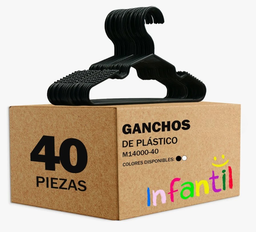 Ganchos de Ropa 40 Piezas color negro image number null
