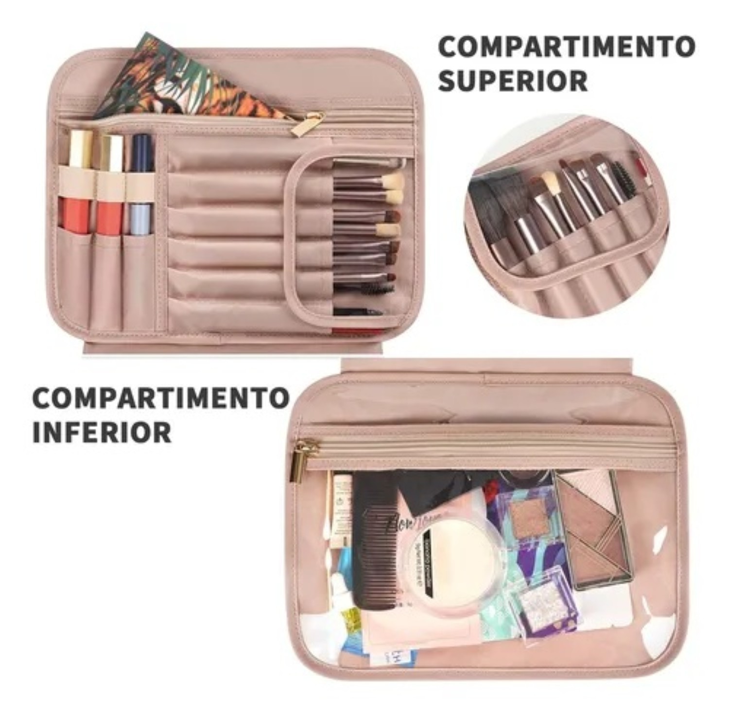 Neceser Cosmetiquera Profesional Caja De Viaje Mujer 4 En 1 Negro image number null