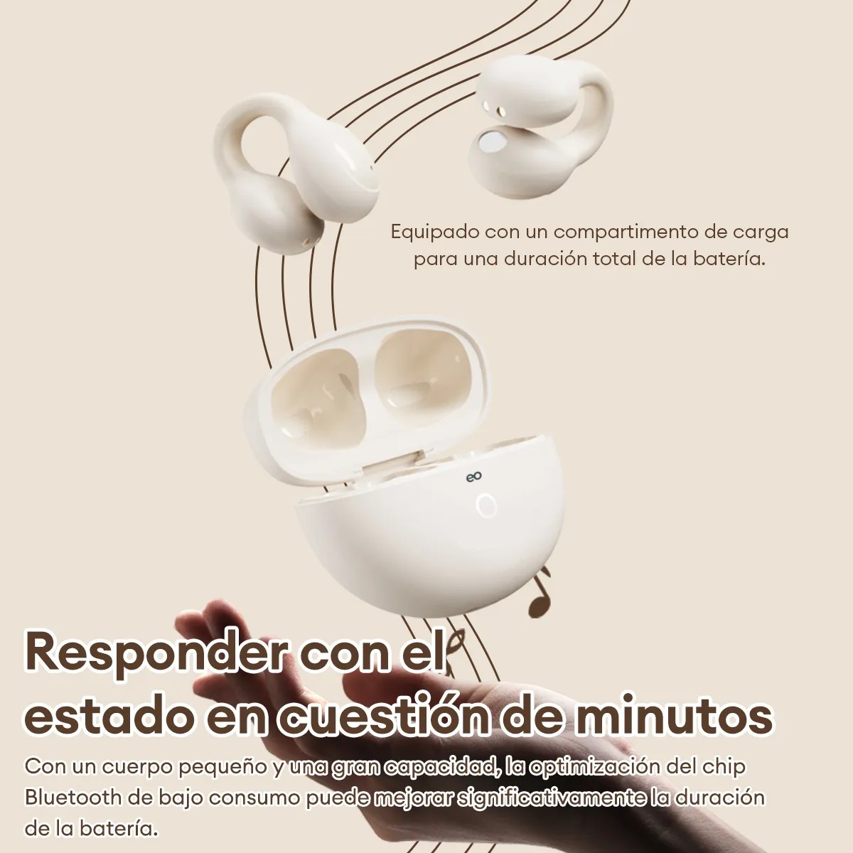 Auriculares Deportivos Rock White Clip-on Blanco image number null
