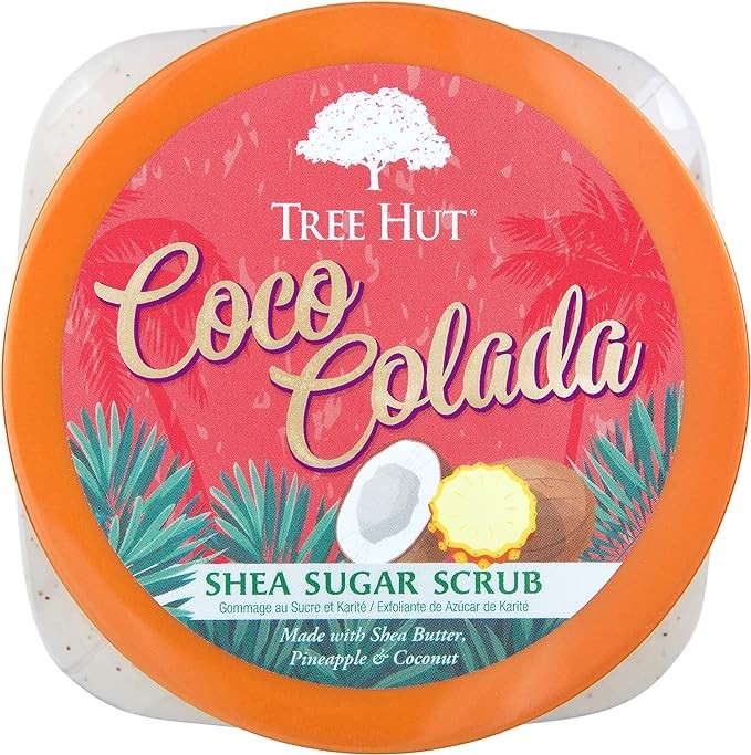 A TREE HUT, Coco Colada Shea Sugar Scrub, Exfoliante Corporal de Az&uacute;car Natural con Manteca de Karit&eacute; y Esencia de Coco y Pi&ntilde;a, Exfolia e Hidrata la Piel, 510 gramos. image number null