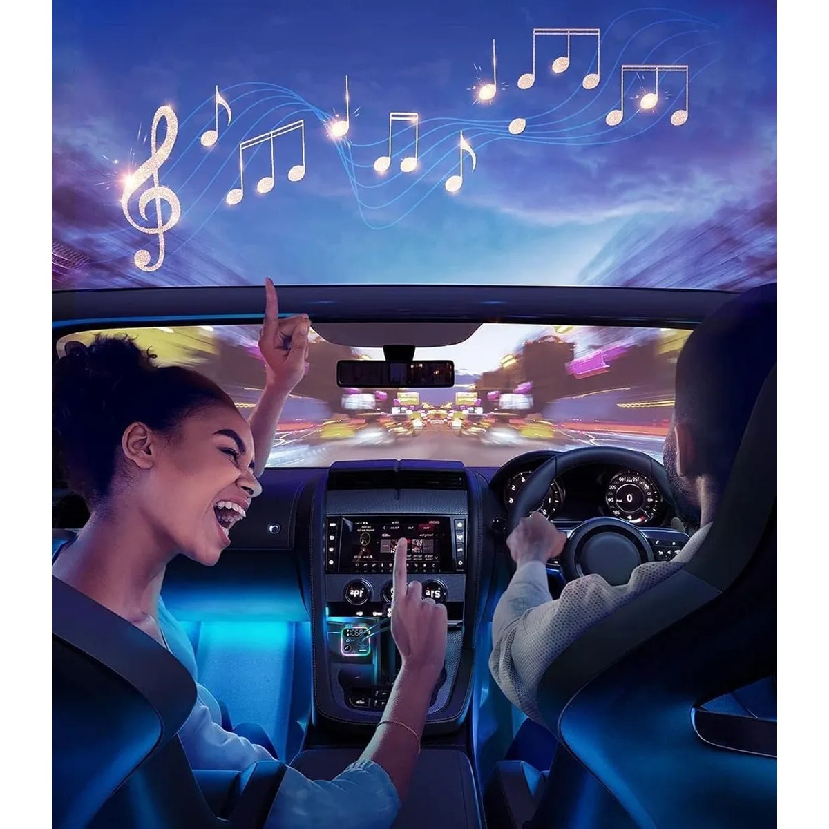 Transmisor Fm Bluetooth 5.3 Para Auto Con Adaptador Bluetooth Pd 48w image number null