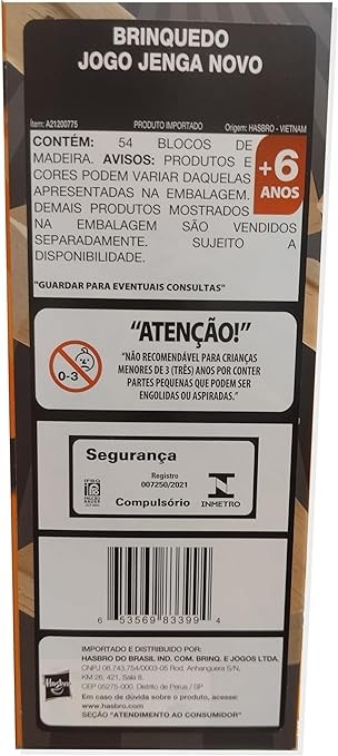 A Hasbro Jenga Juego de Mesa original de bloques de madera para adultos, y ni&ntilde;os y ni&ntilde;as a partir de los 6 a&ntilde;os para 1 o m&aacute;s jugadores. image number null