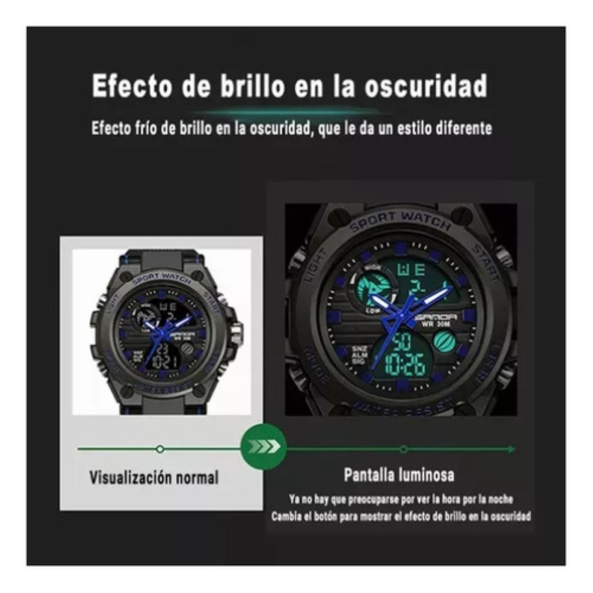 "Reloj De Pulsera T&aacute;ctico Militar Impermeable Para Hombre negro dorado " image number null