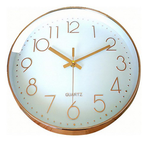 Reloj De Pared Silencioso, Moderno Y Grande De Cuarzo Color de la estructura Oro rosado Color del fondo Oro rosado. image number null