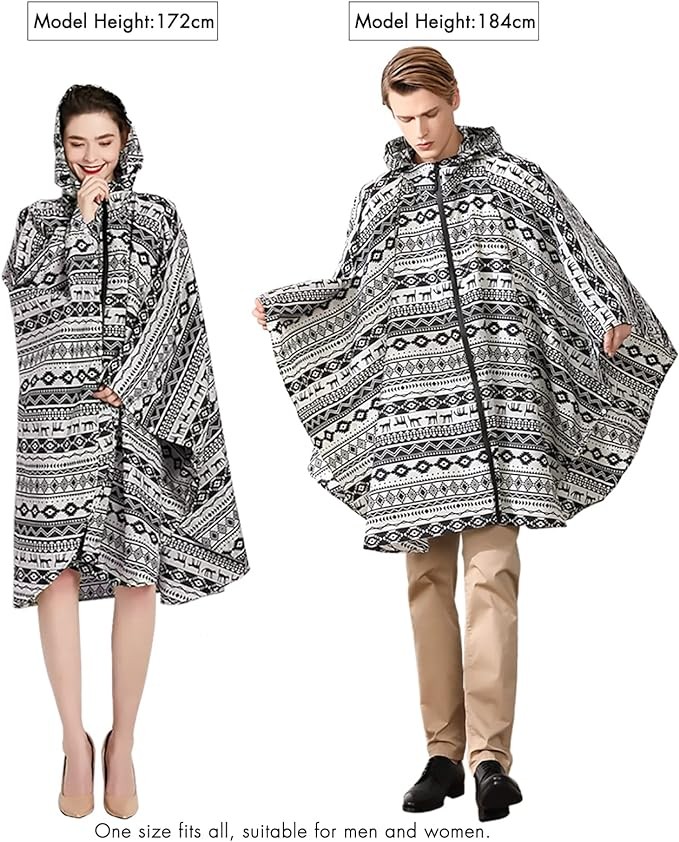 Anyoo - Poncho impermeable para la lluvia, ligero, reutilizable, para senderismo, con capucha, para actividades al aire libre. image number null