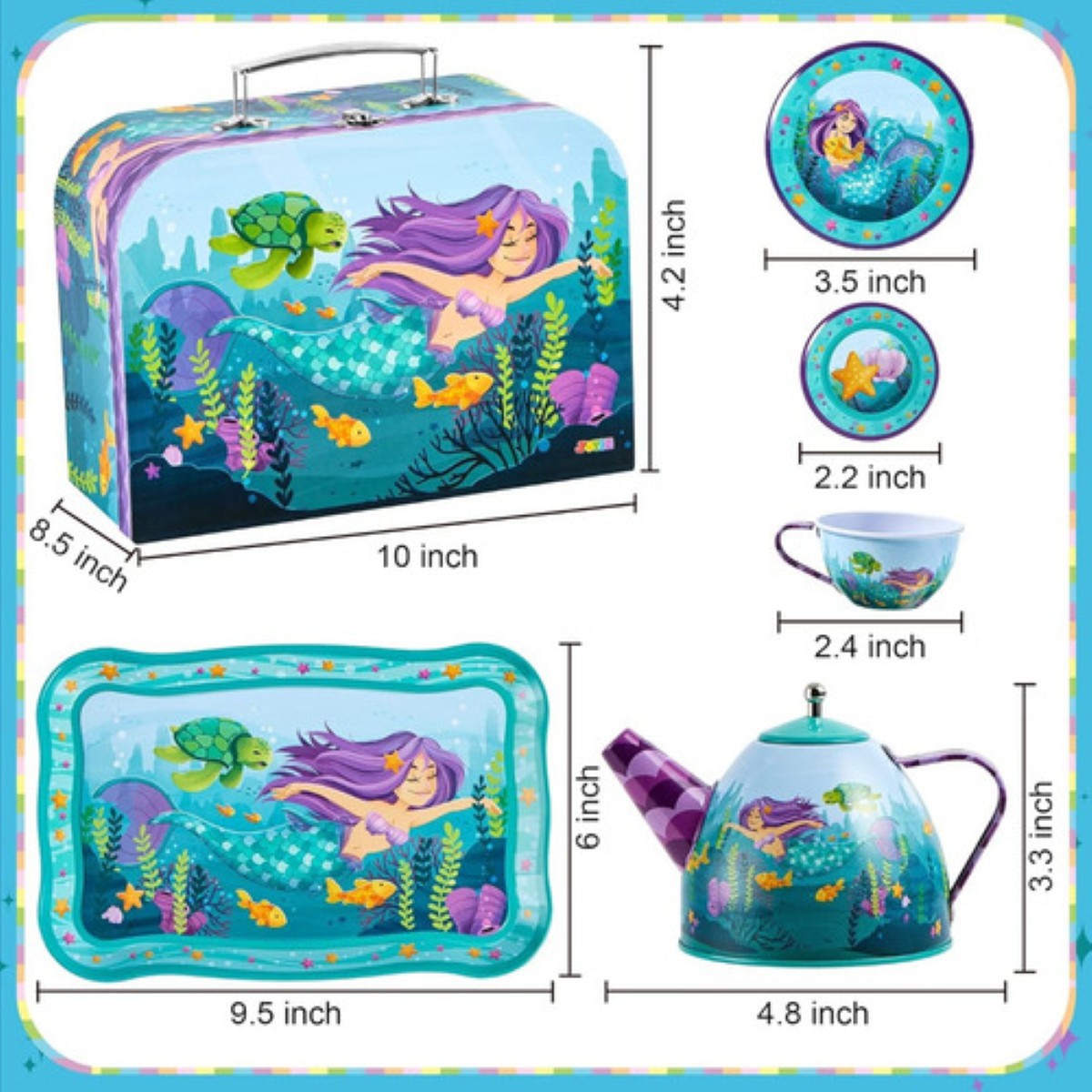 Juguete De Cocina Juego De T&eacute; Tazas Con Postre sirens estuche azul image number null