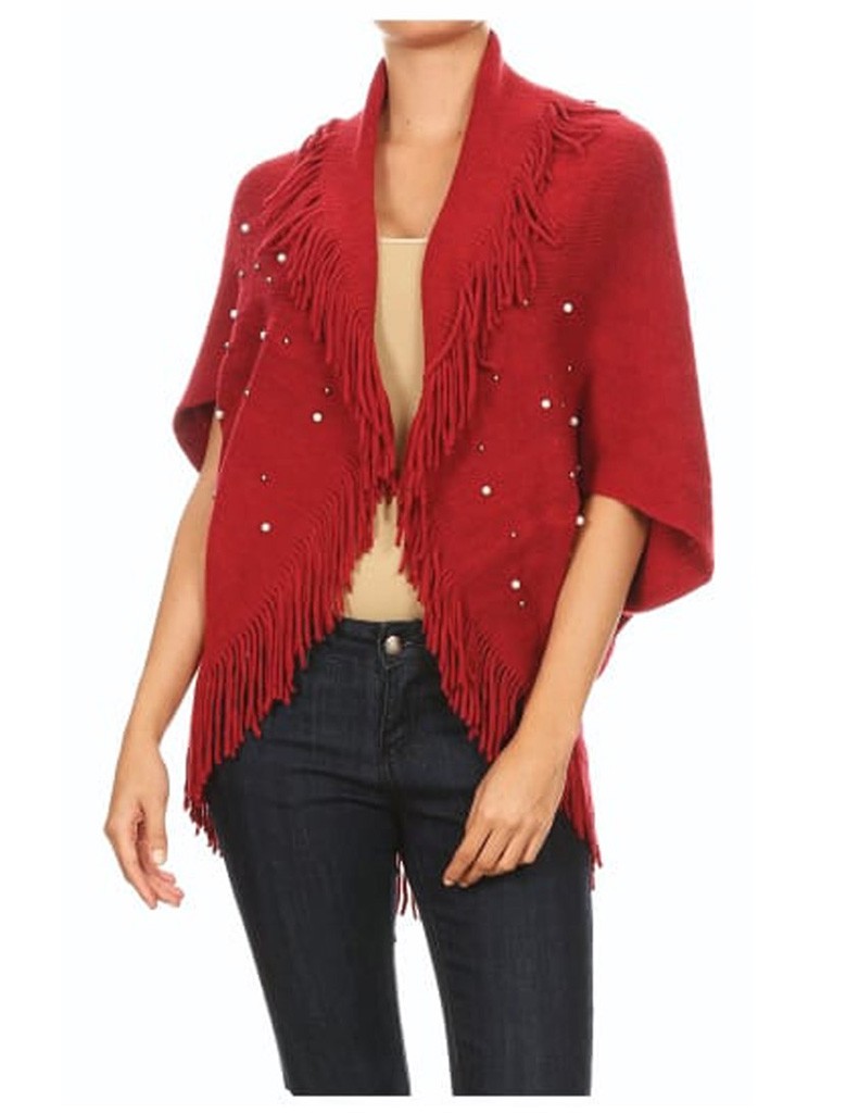 PAQUETE 6 PIEZAS CARDIGAN CON PERLAS Y FLECOS image number null