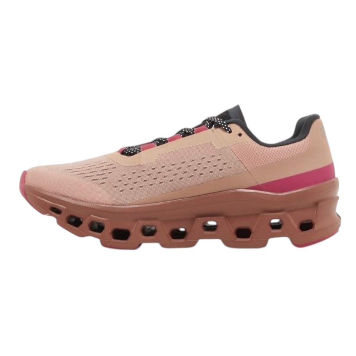Tenis On Cloud Cloudmonster para mujer color rosa con suela de goma rosa image number null