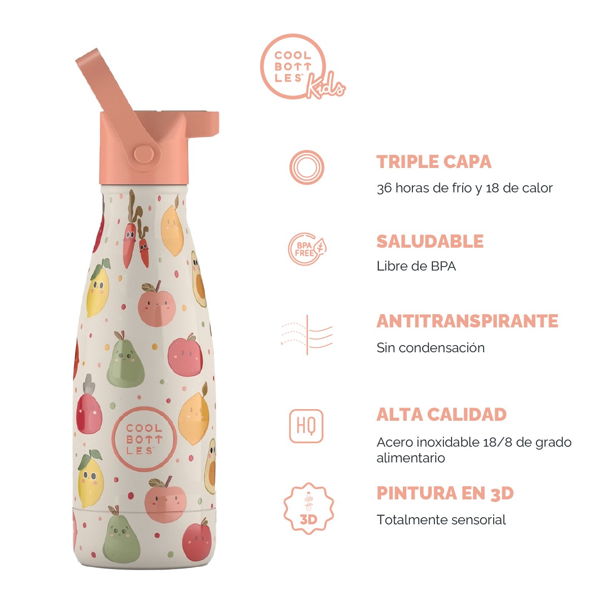 Cool Bottles Botella Termo Infantil Fruit Salad 260ml image number null