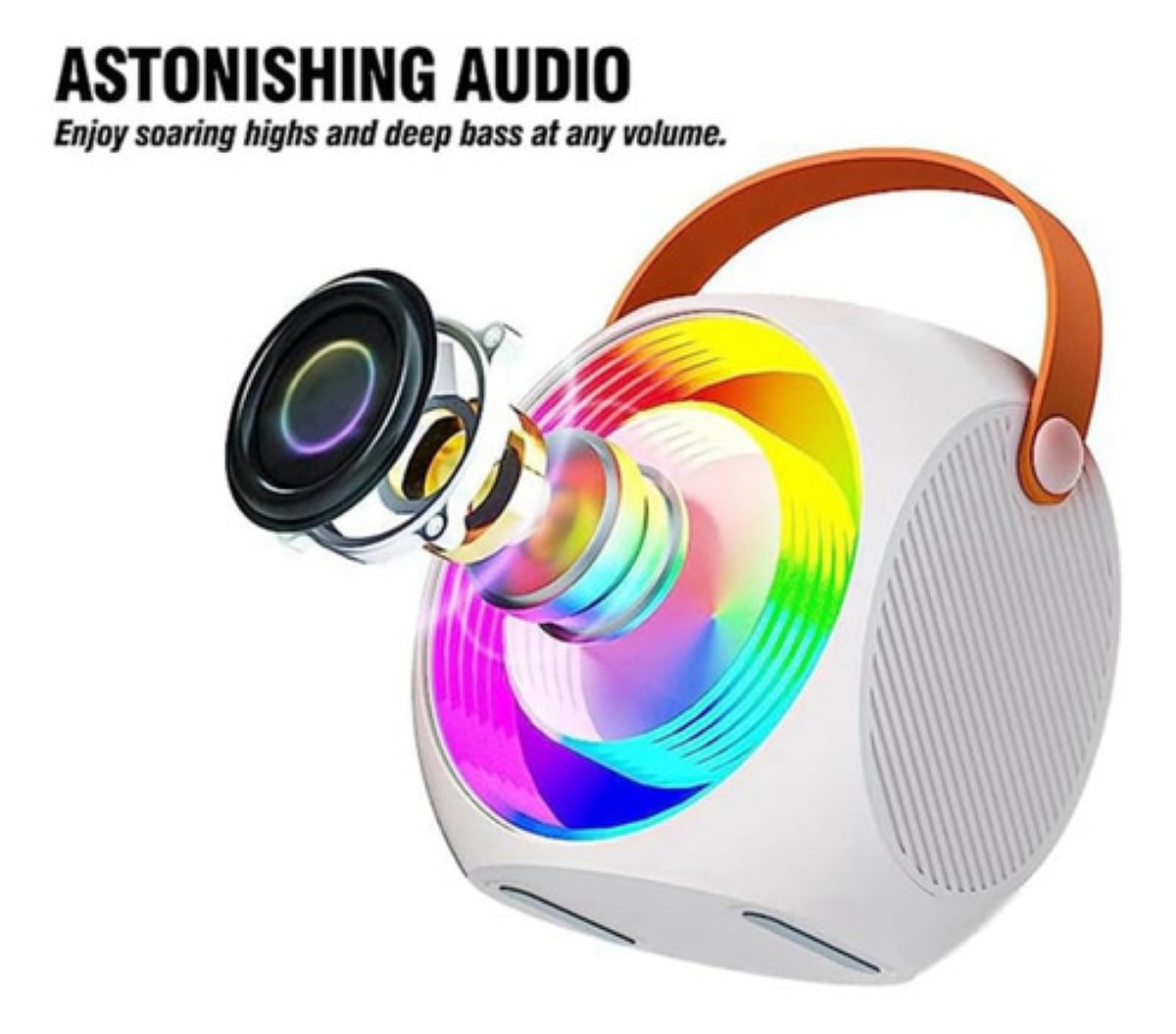 "Bocina Altavoz Inal&aacute;mbrico Port&aacute;ti Con De Karaoke Bluetooth negro " image number null