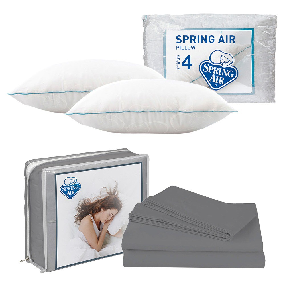 S&aacute;banas King Size Spring Air Basic Grey + 2 Almohadas Spring Air Osos image number null