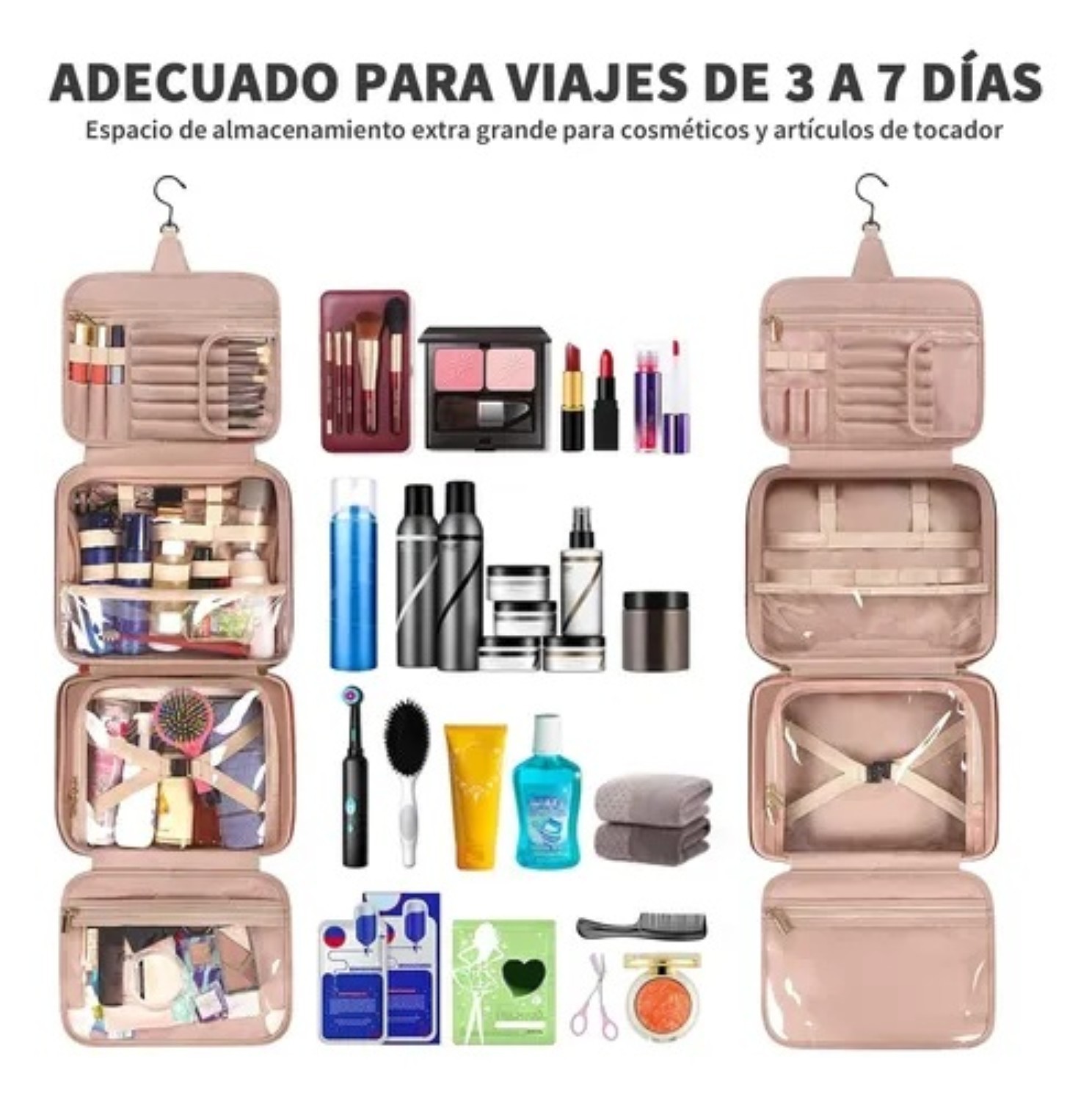 Neceser Cosmetiquera Profesional Caja De Viaje Mujer 4 En 1 Negro image number null