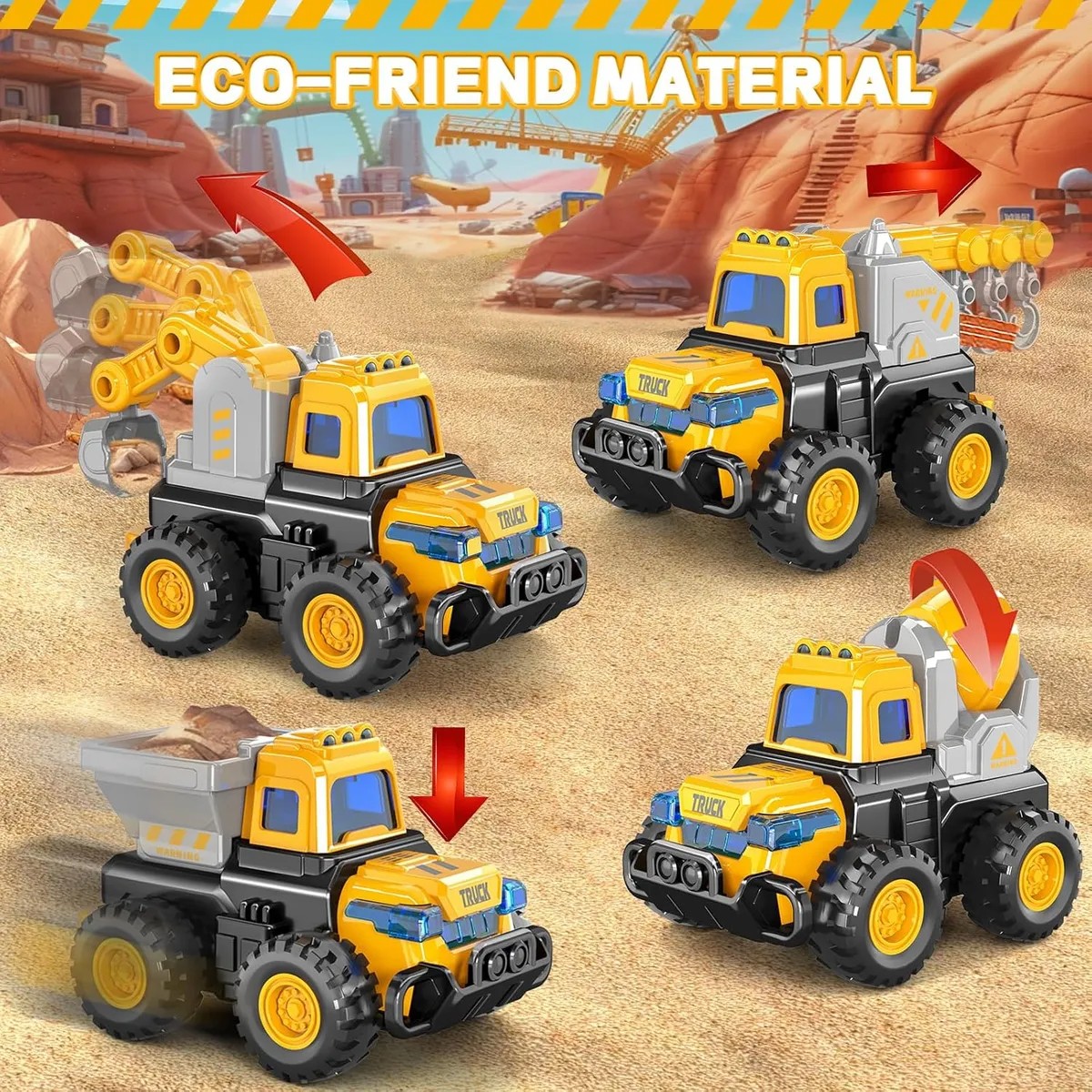 Coche De Juguete Para Ni&ntilde;os Coche De Ingenier&iacute;a 4pcs. image number null