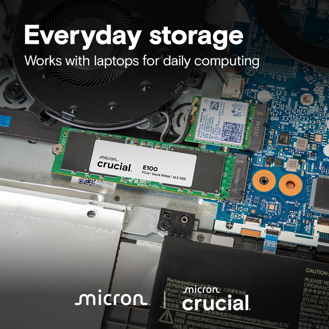 Crucial E100 480gb Nvme Pcie 4.0 M.2 2280 CT480E100SSD8 image number null