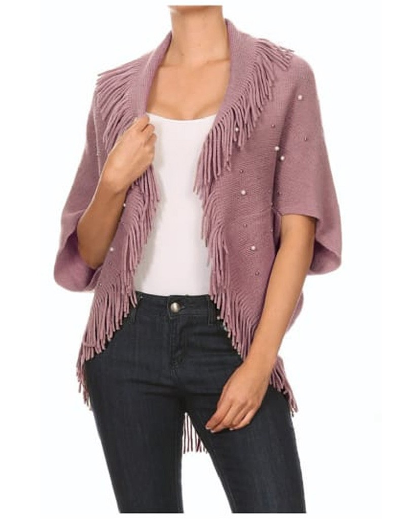 PAQUETE 6 PIEZAS CARDIGAN CON PERLAS Y FLECOS image number null