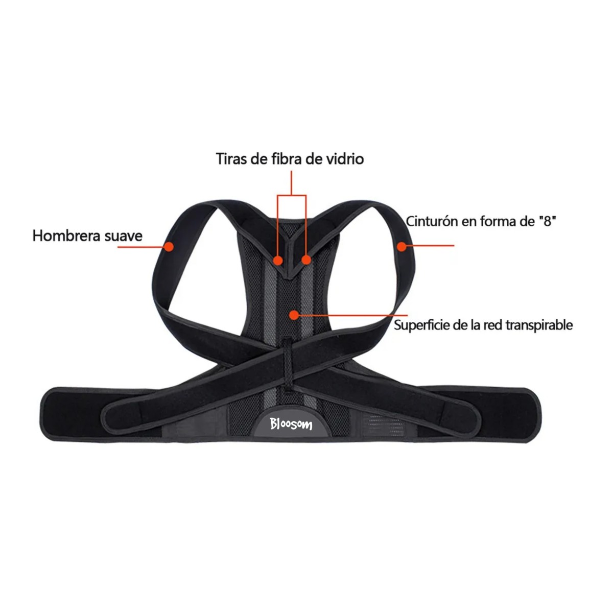 Corrector Postura Espalda Para Hombre Y Mujer Ajustable Faja Talla M Negro image number null