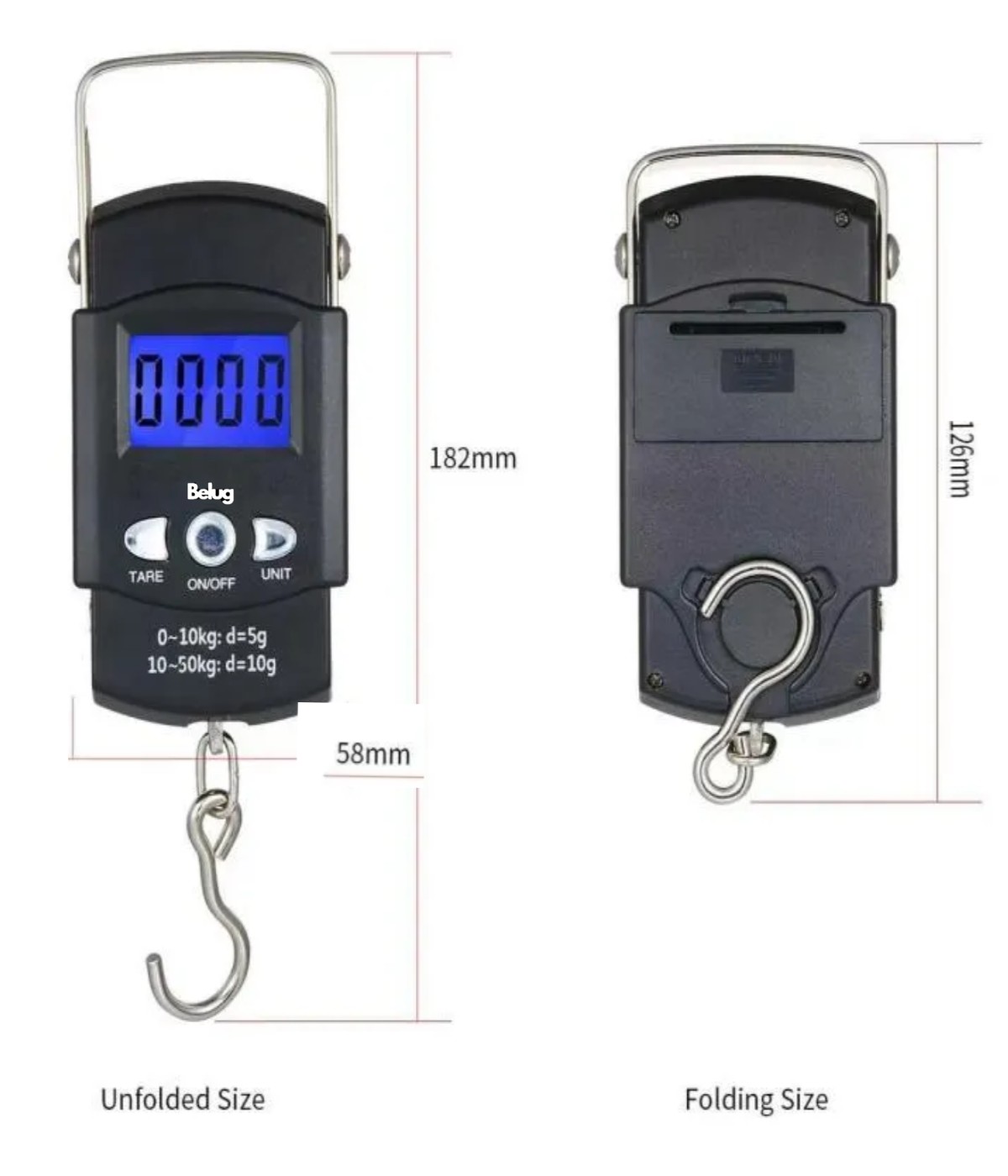 Bascula Digital Portatil Para Maleta Articulos De Viaje 50kg Negro image number null