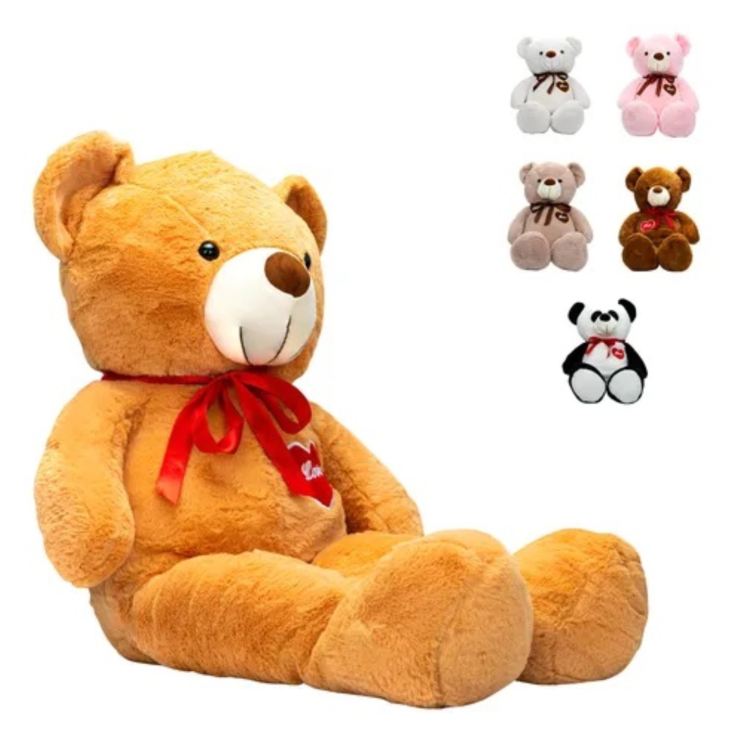 Oso De Peluche Teddy Grande Abrazable Coraz&oacute;n 1 Metro Caf&eacute; claro image number null