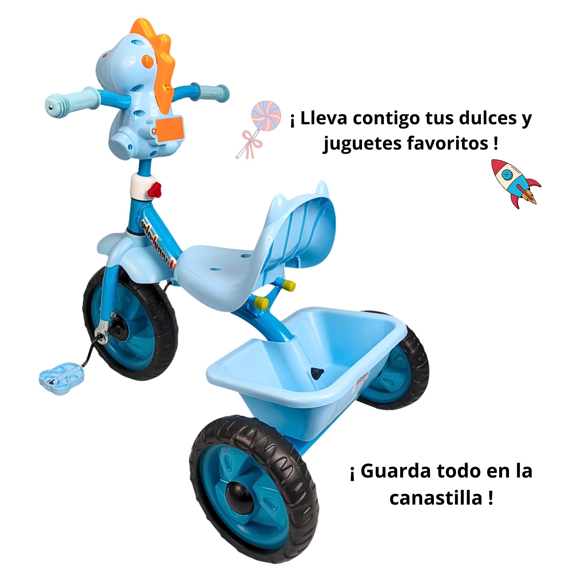 Triciclo infantil Dinosaurio con luces y sonidos 3 a 5 a&ntilde;os image number null