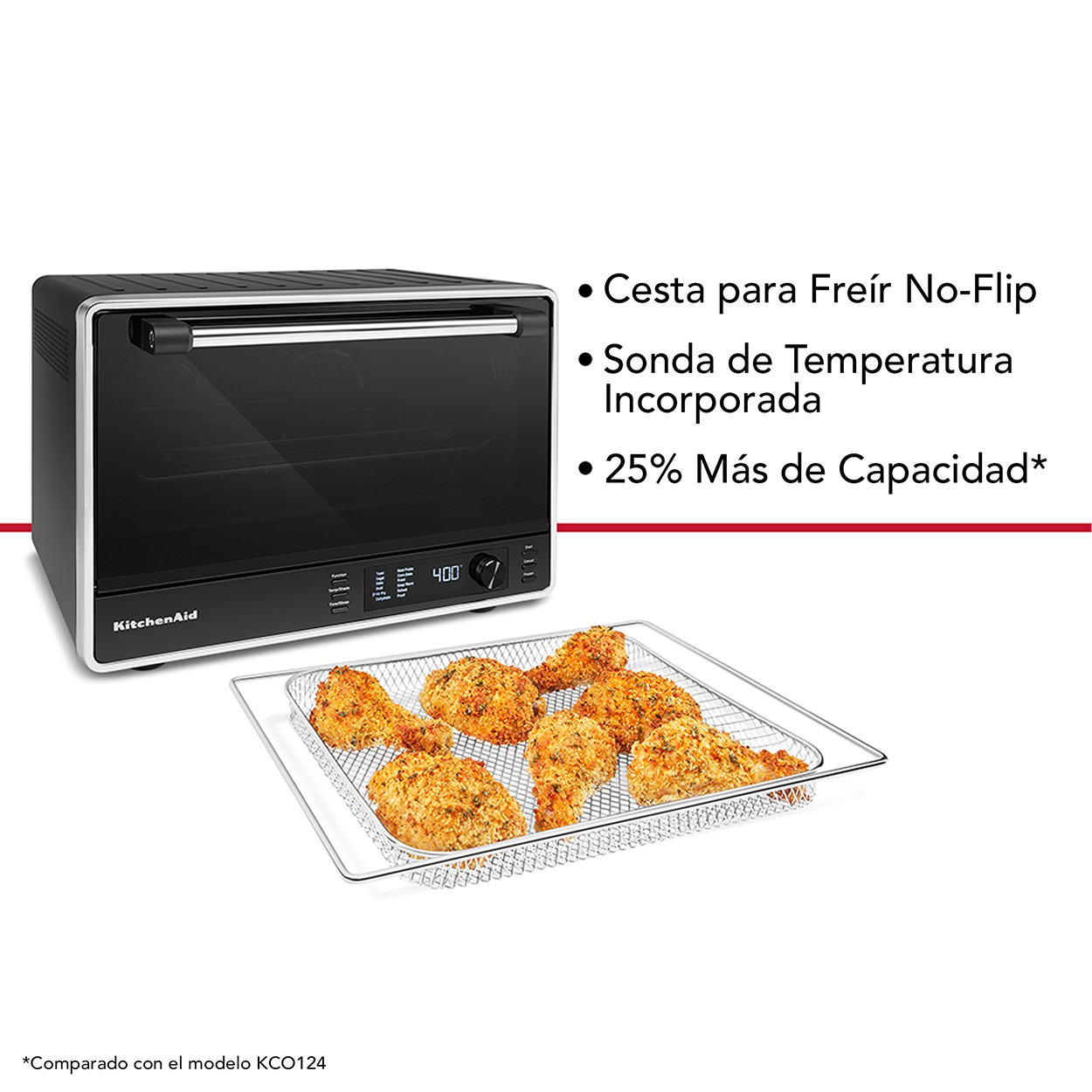 Horno El&eacute;ctrico de Mesa KitchenAid KCO224LBM con Freidora de Aire y Sonda de Temperatura image number null