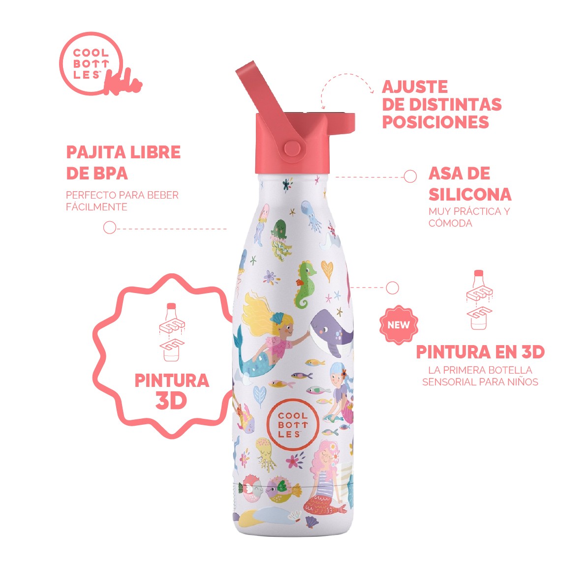 Cool Bottles Botella Termo Infantil Sweet Mermaids 350ml image number null