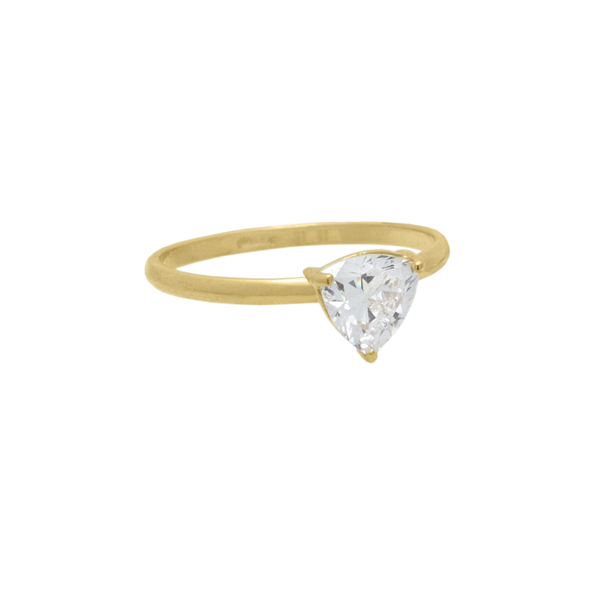 Anillo Zirconia Triangular Oro Amarillo 14K Roca image number null