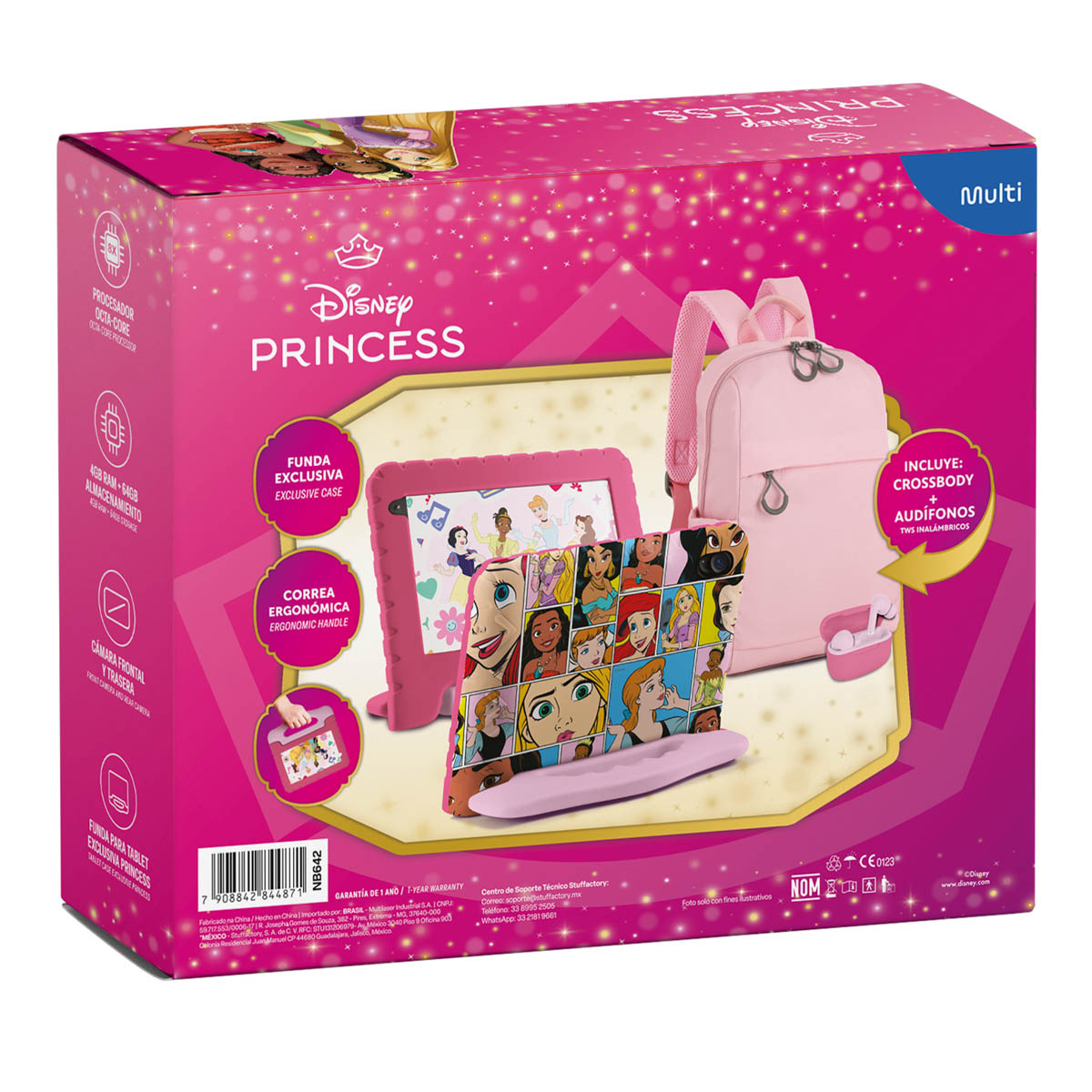 Tableta Combo Crossbody y Aud&iacute;fonos Princesas image number null