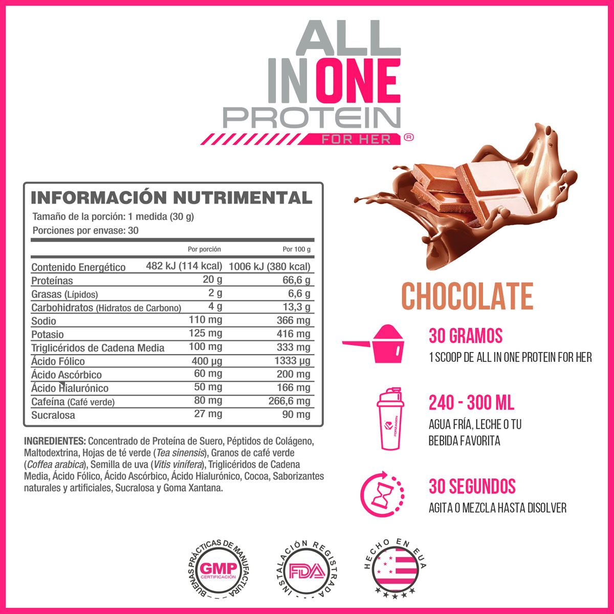 Prote&iacute;na All In One Protein For Her  907gr  Choc Forzagen image number null