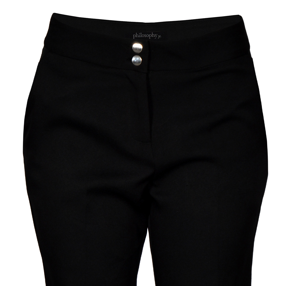 Pantal&oacute;n Liso Recto con Bolsillos Philosophy Color Negro Talla Grande para Mujer image number null
