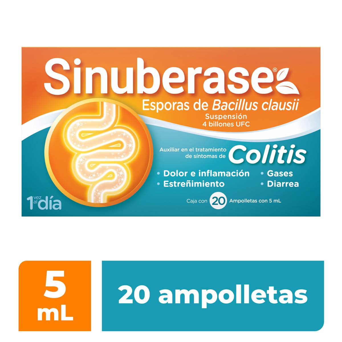 Sinuberase 10 Ampolletas 2B Probi&oacute;ticos Antidiarrea image number null