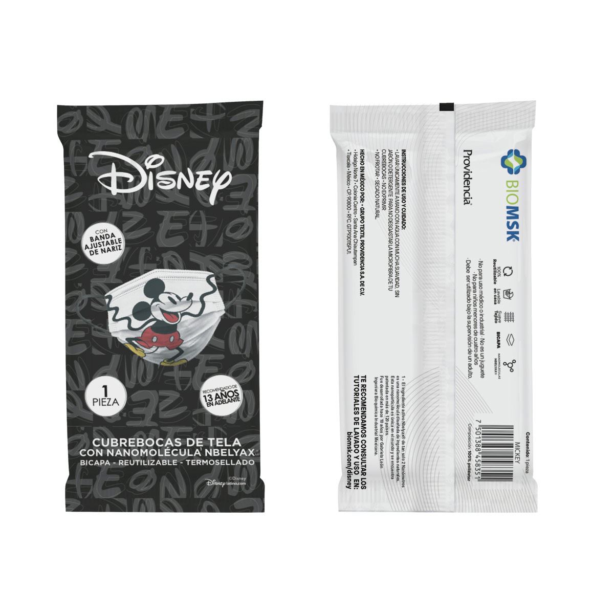 Cubreboca Biomsk Adulto Mickey 1 pieza image number null