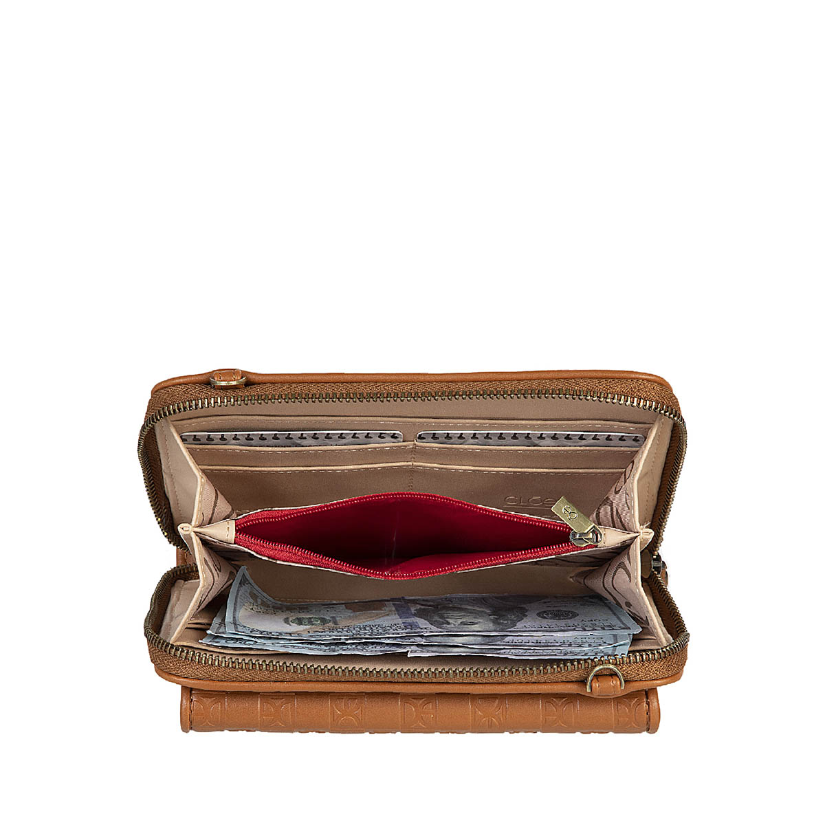 Billetera H&iacute;brida Cloe Caf&eacute; para Mujer image number null