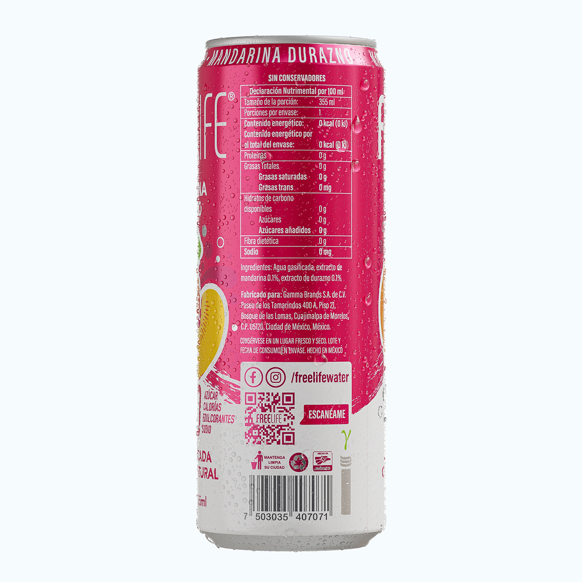 Agua Gasificada con Extracto de Mandarina Durazno image number null
