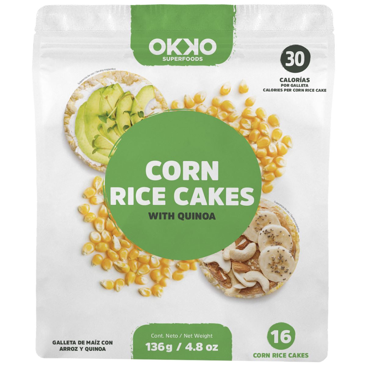 Galleta de Maíz con Arroz y Quinoa 136 g Okko image number null