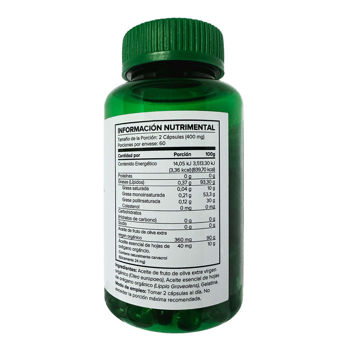 Suplemento Alimenticio Or&eacute;gano Oil 120 C&aacute;psulas 5H8 image number null