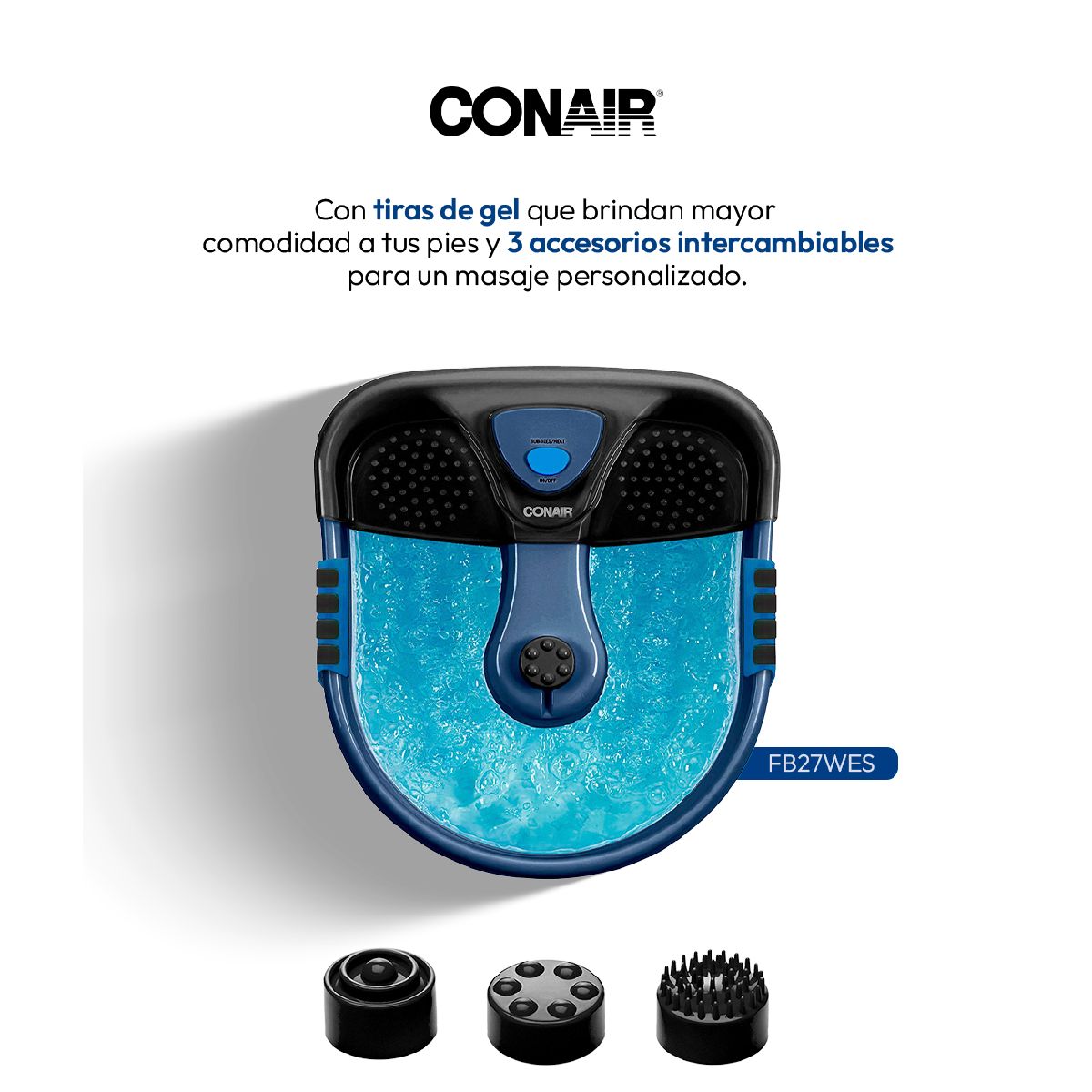Spa para pies fb27 con tiras de gel y 3 accesorios Conair image number null
