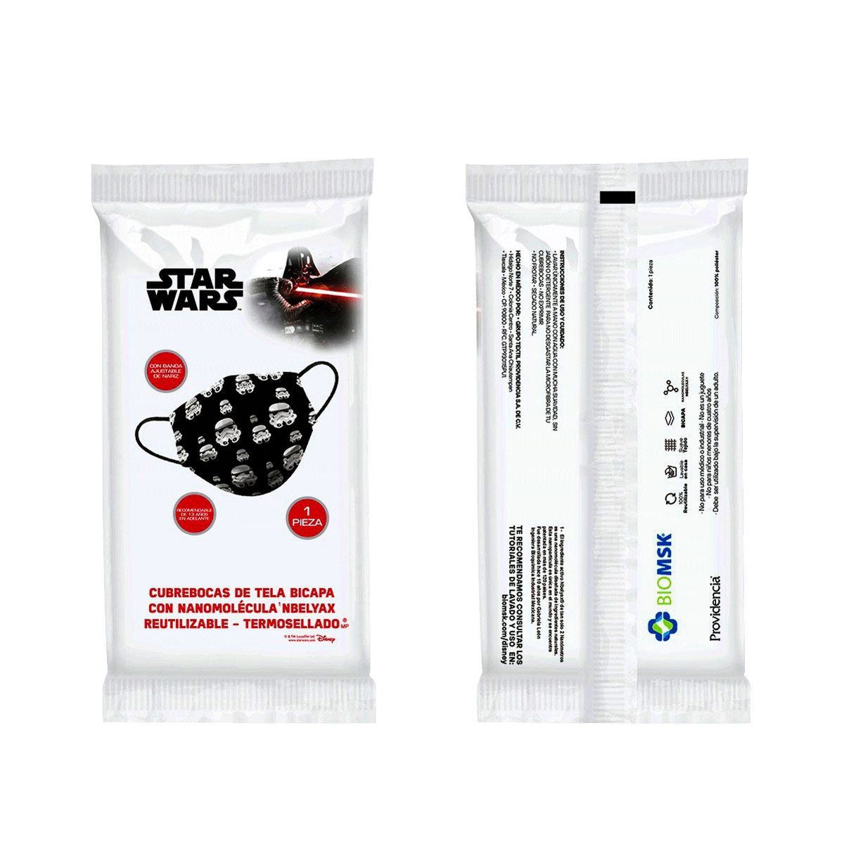 Cubrebocas Star Wars empaque con 3 piezas image number null