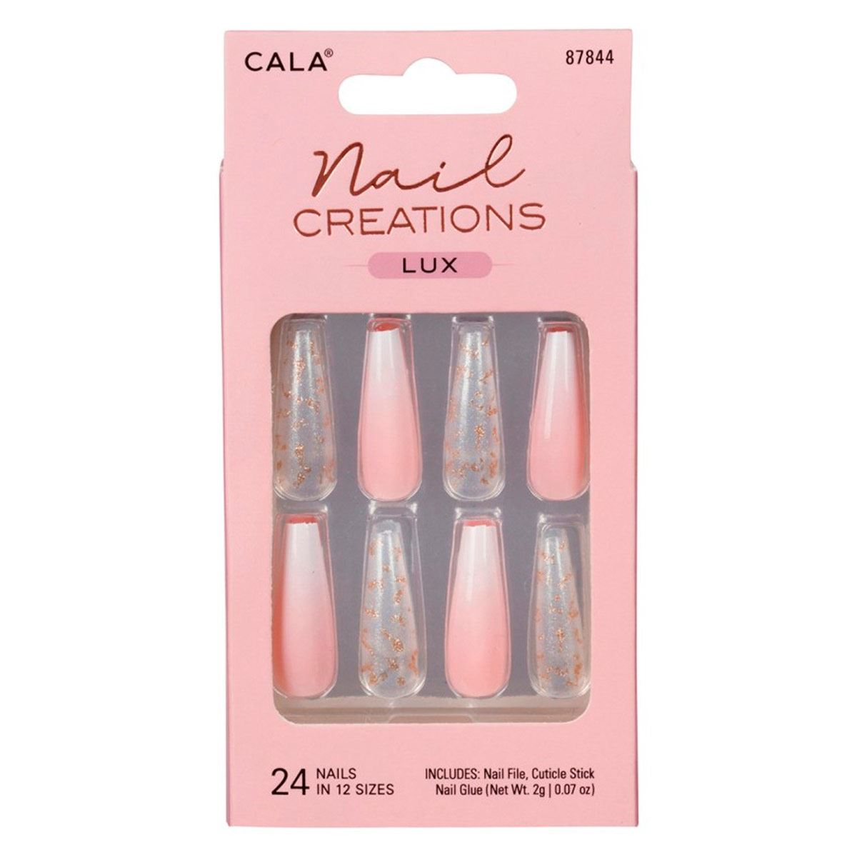 Kit Uñas Postizas Nail Creations Lux Long Coffin Ombré 24 piezas image number null