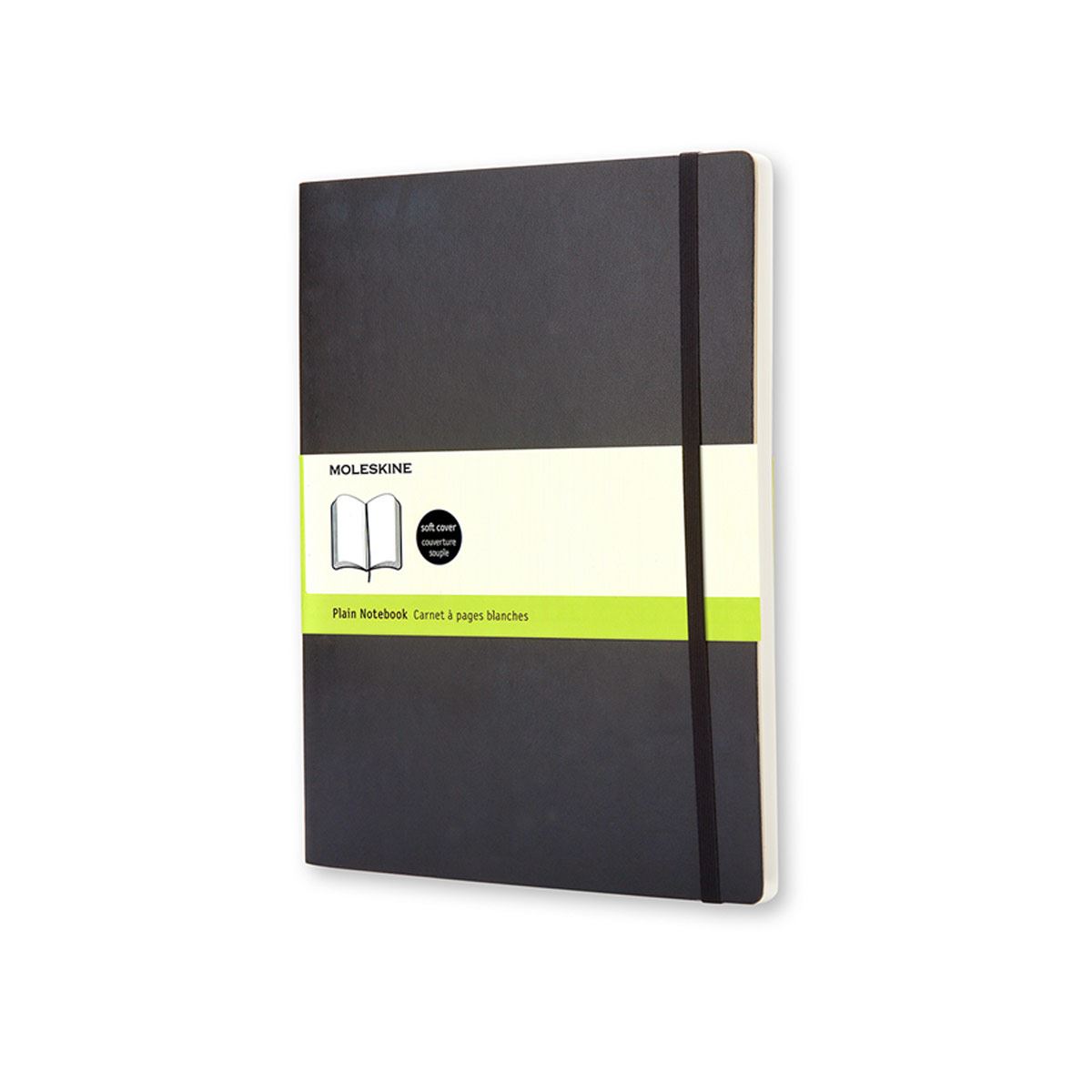 Libreta Cl&aacute;sica Extra Grande Negra Hoja Blanca Pasta Suave image number null